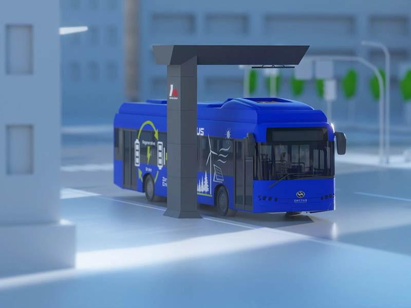 انیمیشن 3بعدی شارژ اتوبوس برقی